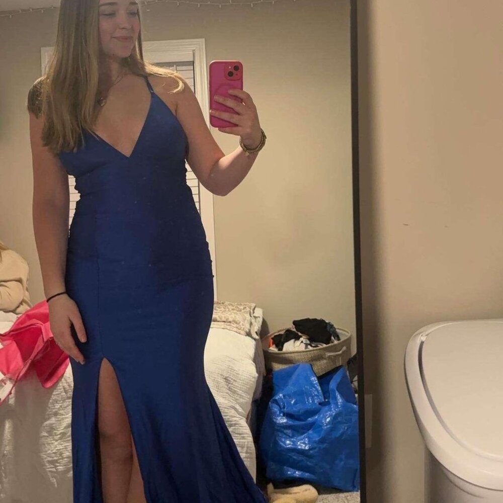 Women's Blue and Navy Dress